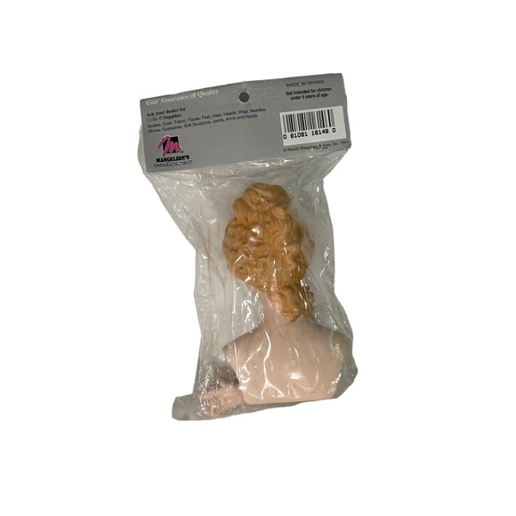 Mangelsen Dolls Porcelain Lady Head and Hands blue eyes blonde 161-46 NEW NOS - Picture 7 of 15